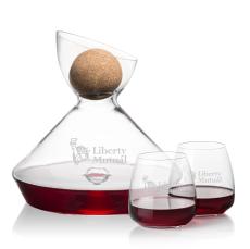Woodbury Carafe w/Cork Stopper & Hogarth Stemless Wine - Carafes