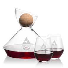 Woodbury Carafe w/Cork Stopper & Reina Stemless Wine - Carafes