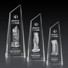 Akron Tower 3D Award - 3D Engraved Crystal Awards