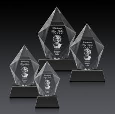 Devron 3D Award on Base - Black - Crystal Awards