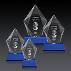 Devron 3D Award on Base - Blue - Crystal Awards