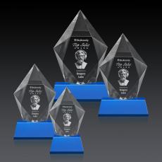 Devron 3D Award on Base - Sky Blue - Crystal Awards