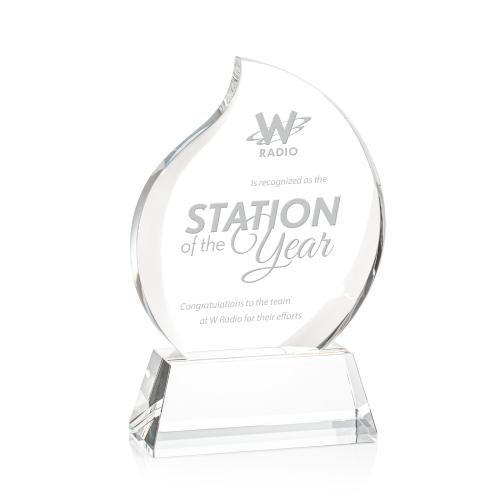 Recognition Awards - Crystal Awards - Preswick Flame Award on Base