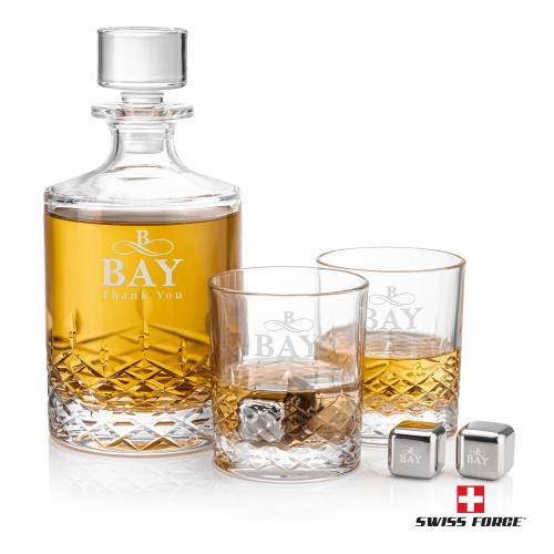 Corporate Gifts - Barware - Glasses Sets - Templeton Decanter Set & Ice Cubes