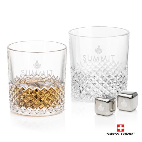 Corporate Gifts - Barware - Barware Gift Sets - Swiss Force&reg; S/S Ice Cubes & 2 Tacoma OTR