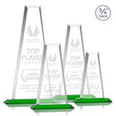 Imperial Tower Award - Green - Crystal Pillar Awards