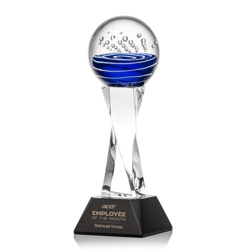 Recognition Awards - Glass Awards - Art Glass Awards - Tranquility Award on Langport Base - Black