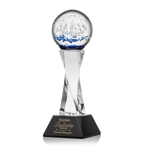 Recognition Awards - Glass Awards - Art Glass Awards - Starburst Award on Langport Base - Black
