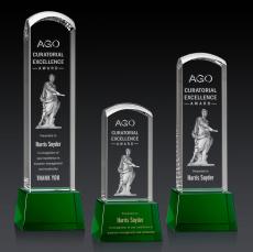 Silkwood 3D Award on Base - Green - Recognition Awards