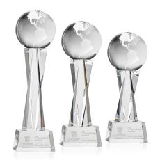 Globe Award on Grafton Base - Clear - Crystal Globe Awards