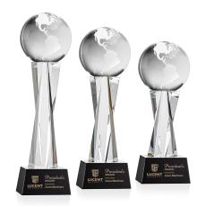 Globe Award on Grafton Base - Black - Crystal Globe Awards