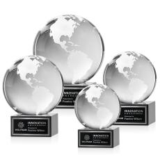 Globe Award on Hancock Base - Black - Crystal Globe Awards