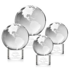 Globe Award on Marvel Base - Clear - Crystal Globe Awards