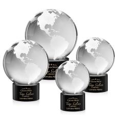 Globe Award on Marvel Base - Black - Crystal Globe Awards