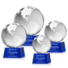 Globe Award on Robson Base - Blue - Recognition Awards