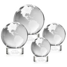 Globe Award on Stanrich Base - Clear - Recognition Awards