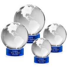 Globe Award on Stanrich Base - Blue - Recognition Awards