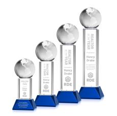 Globe Award on Stowe Base - Blue - Recognition Awards