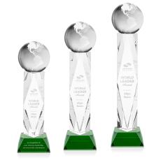 Globe Award on Toscana Base - Green - Recognition Awards