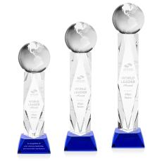 Globe Award on Toscana Base - Blue - Recognition Awards