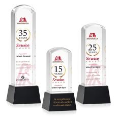 Silkwood VividPrint Award on Base - Black - Crystal Pillar Awards