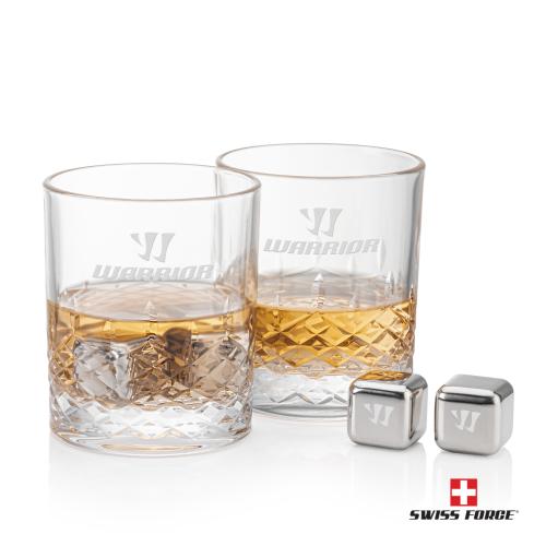 Corporate Gifts - Barware - Barware Gift Sets - Swiss Force&reg; S/S Ice Cubes & 2 Templeton OTR