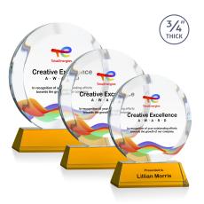 Gibralter VividPrint Award on Newhaven Base - Amber - Recognition Awards