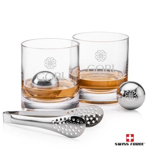 Corporate Gifts - Barware - Barware Gift Sets - Swiss Force&reg; S/S Balls & 2 Riviera OTR