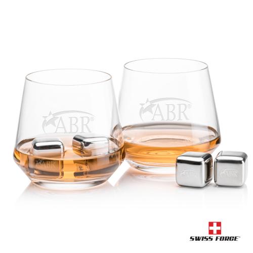 Corporate Gifts - Barware - Glasses Sets - Swiss Force&reg; S/S Ice Cubes & 2 Tucson OTR