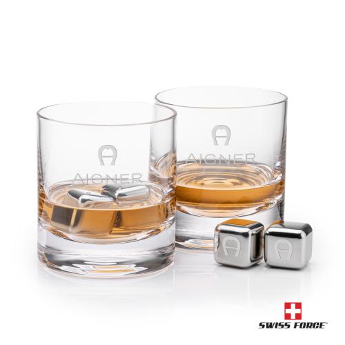 Corporate Gifts - Barware - Glasses Sets - Swiss Force&reg; S/S Ice Cubes & 2 Wakefield OTR