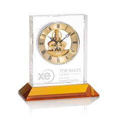 Ashland Clock on Base - Gold Dial - Clock Awards