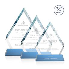 Apex Award on Newhaven Base - Sky Blue - Colored Glass Awards