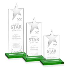 Bryanston Chrome Star Award - Green - Crystal Star Awards