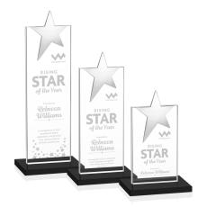 Bryanston Chrome Star Award - Black - Crystal Star Awards
