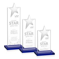 Bryanston Chrome Star Award - Blue  - Metal & Crystal Awards