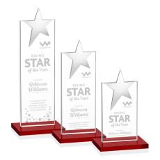 Bryanston Chrome Star Award - Red - Crystal Star Awards