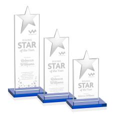 Bryanston Chrome Star Award - Sky Blue  - Crystal Star Awards