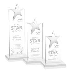 Bryanston Chrome Star Award - White - Crystal Star Awards