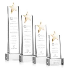 Fanshaw Gold Star Award on Base - Clear - Sales Awards