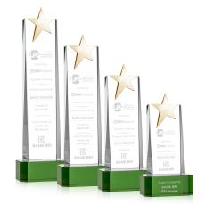 Fanshaw Gold Star Award on Base - Green - Sales Awards
