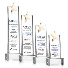 Fanshaw Gold Star VividPrint Award on Base - Clear - Sales Awards