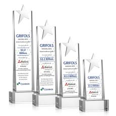 Fanshaw Silver Star VividPrint Award on Base - Clear - Sales Awards