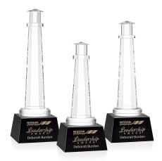Lighthouse Award on Robson Base - Black - Black Crystal Awards