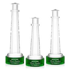 Lighthouse Award on Stanrich Base - Green - Sales Awards