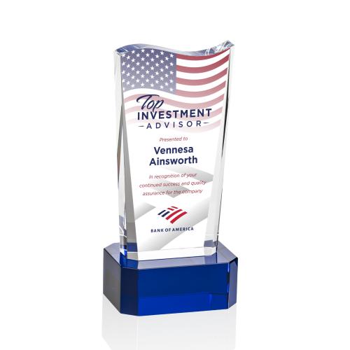 Recognition Awards - Crystal Awards - Violetta VividPrint&trade; Award on Base - Blue