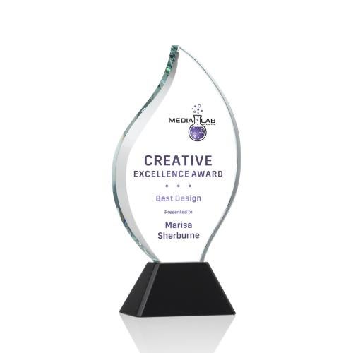 Recognition Awards - Crystal Awards - Norina Flame VividPrint&trade; Award - Black