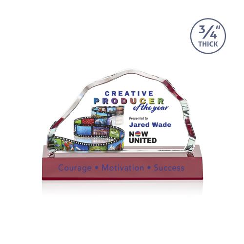 Recognition Awards - Crystal Awards - Highbridge VividPrint&trade; Award - Red