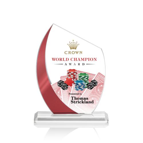 Recognition Awards - Crystal Awards - Wadebridge VividPrint&trade; Award - Red