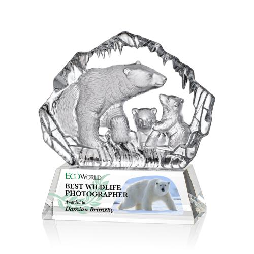 Recognition Awards - Crystal Awards - Ottavia Polar Bears VividPrint&trade; Award