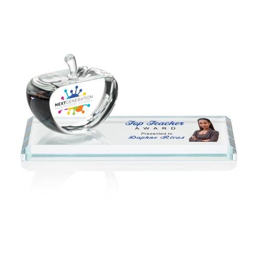 Recognition Awards - Crystal Awards - Argyle Apple VividPrint&trade; Award on Base